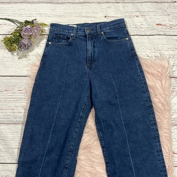 BLDWN High Waisted Cropped Wide Leg Pleated Jeans Aura - Picture 9 of 11